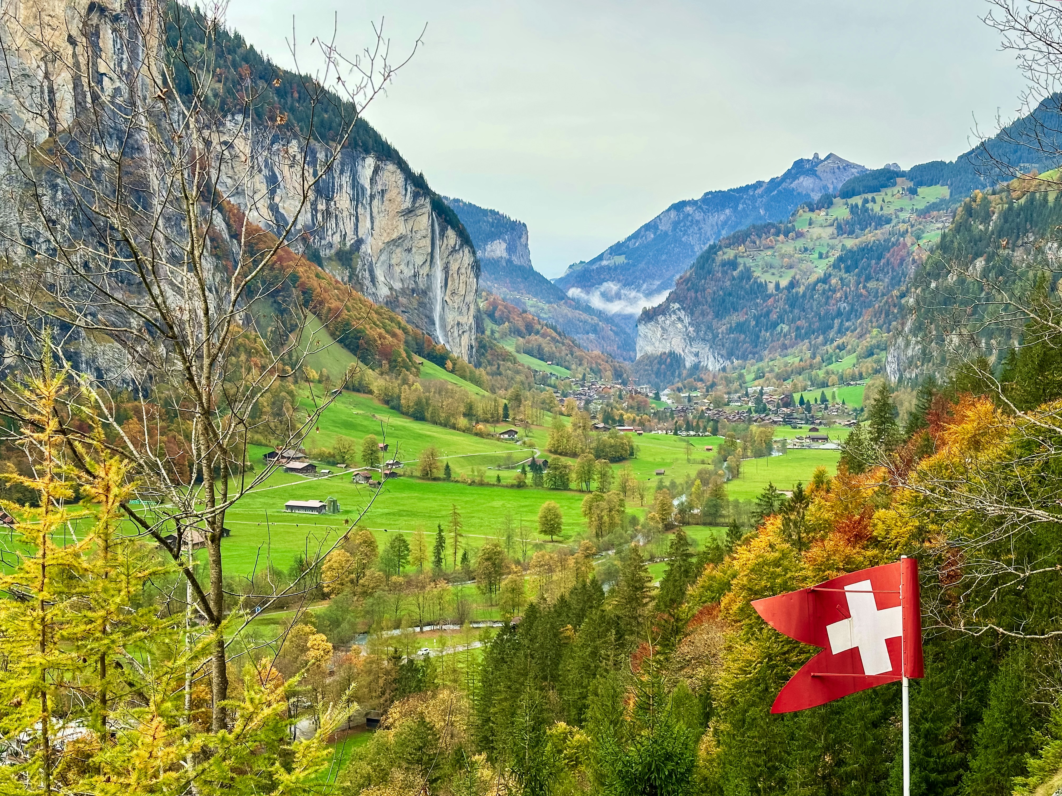 Chur old town with mountains